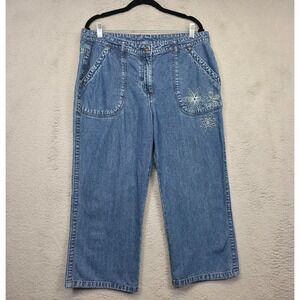 Christopher Banks‎ Capri Jeans Womens 14 Wide Leg Relaxed Fit Crop Denim